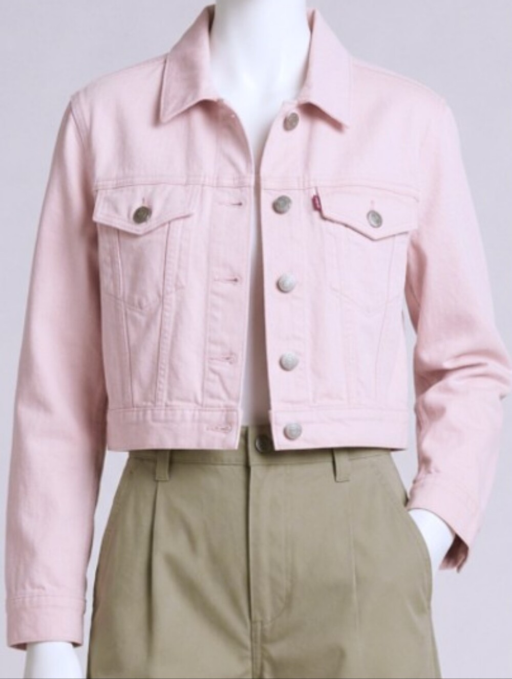 Missoni Pink Denim Cropped Jacket Chevron Knit Sleeves *EUC* IT 44/ US 8-10